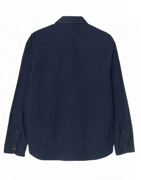 Camisa masculina Hollister pequena algodão azul marinho