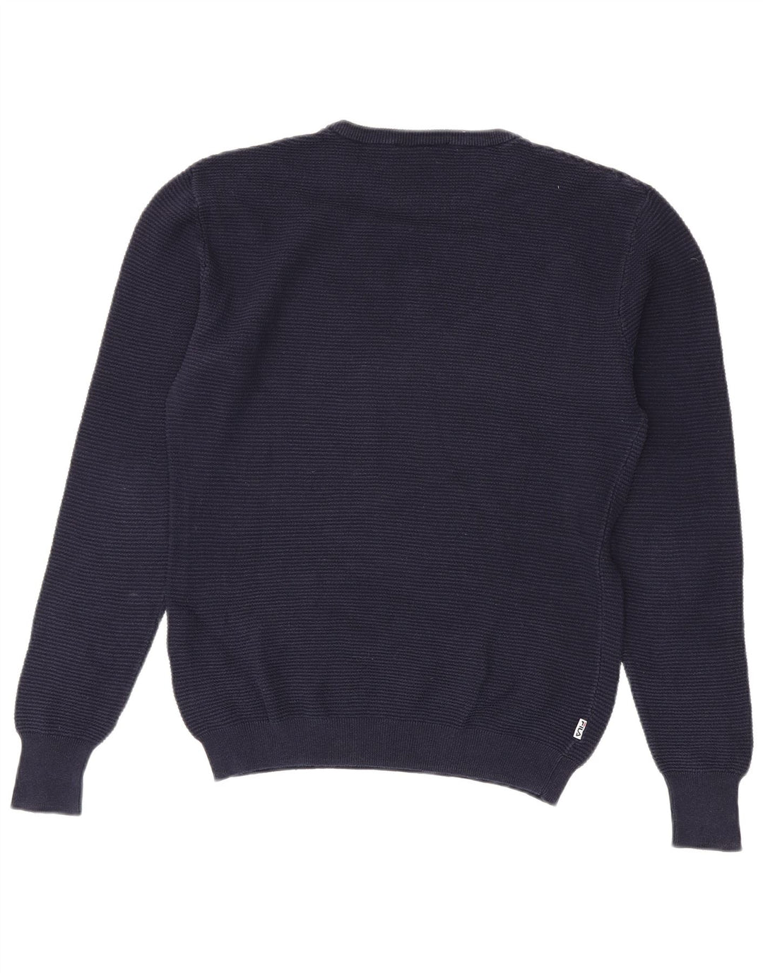 Suéter masculino FILA com gola redonda, pequeno algodão azul marinho