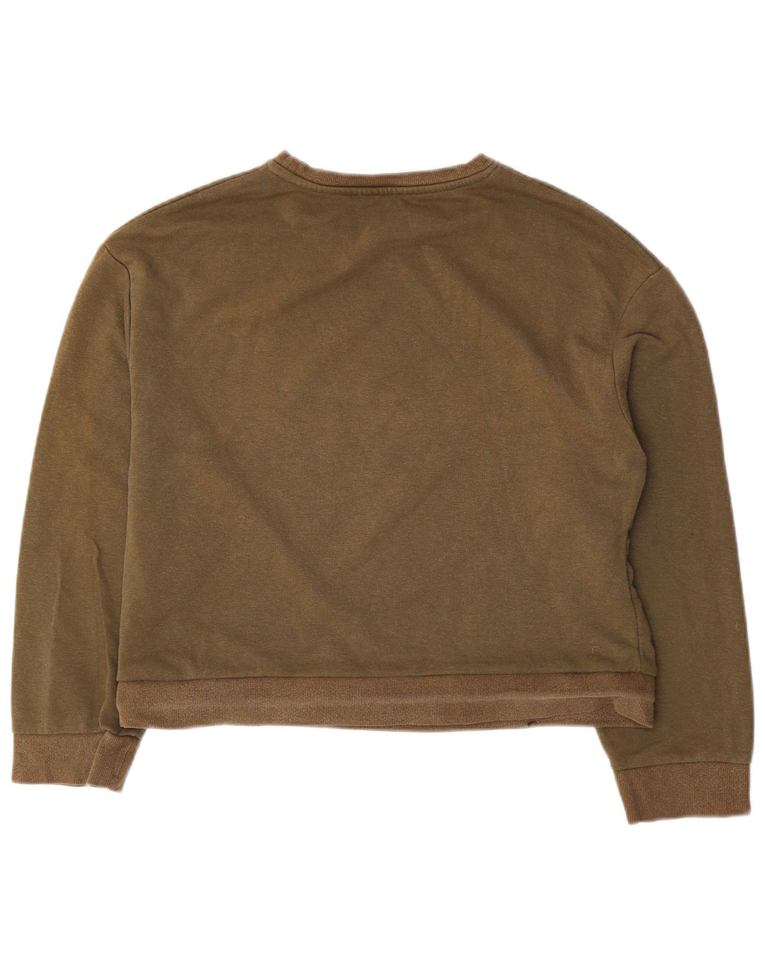 Zara moletom feminino oversized jumper UK 10 pequeno algodão cáqui