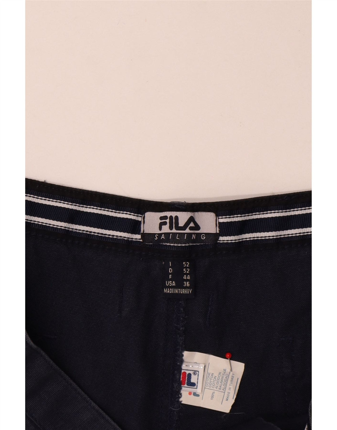 FILA Mens Cargo Shorts IT 52 XL W36 Azul Marinho Algodão