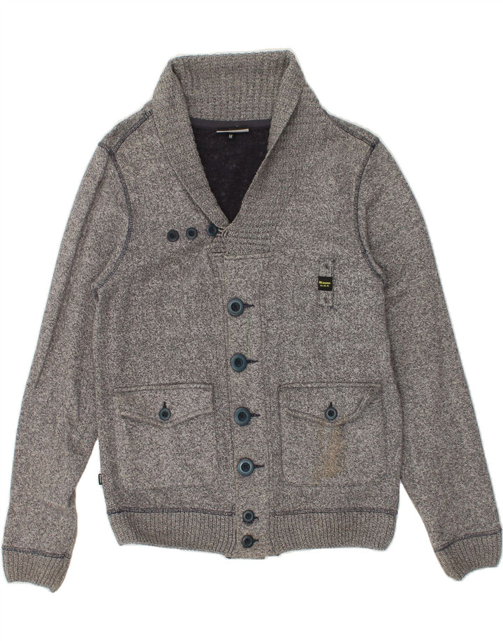 BLAUER Mens Cardigan Sweater Medium Grey Cotton Vintage Blauer and Second-Hand Blauer from Messina Hembry 