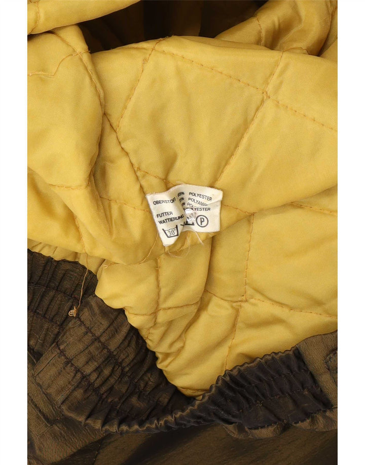 Jaqueta Parka feminina vintage com capuz grande Reino Unido 14 Poliéster cáqui médio