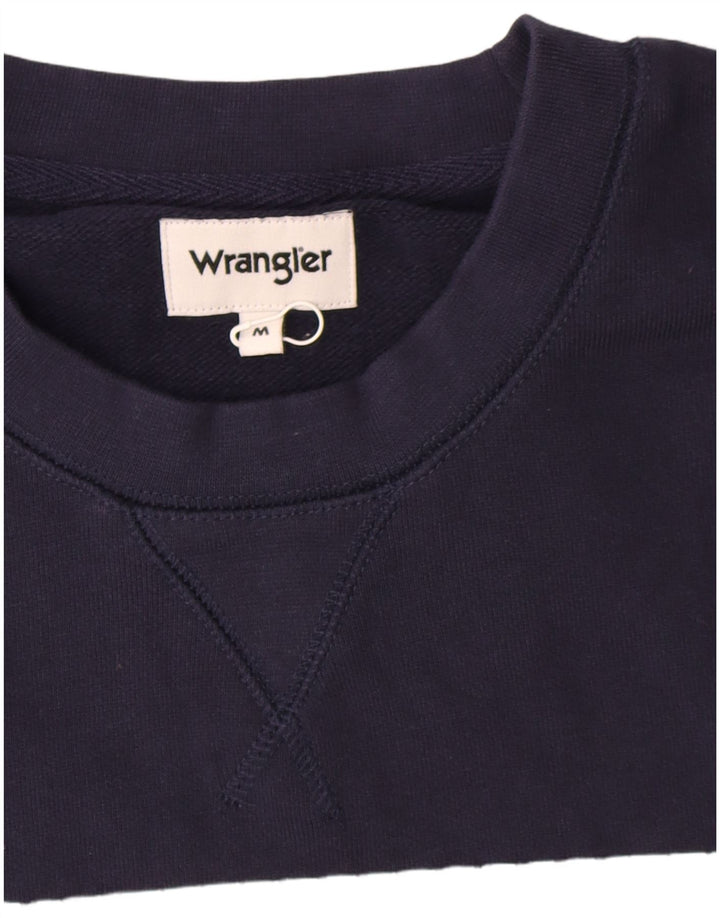 Wrangler moletom masculino gráfico jumper médio azul marinho algodão