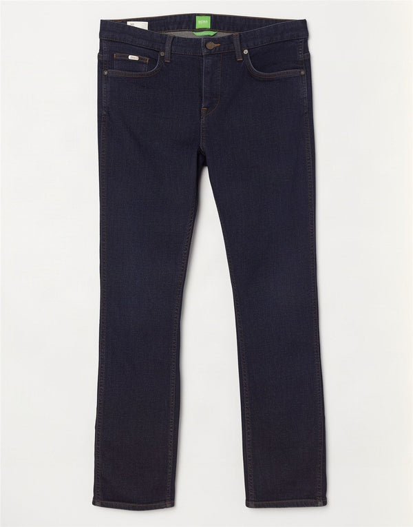 Hugo Boss Masculino Stretch Straight Jeans W32 L30 Azul Marinho Algodão