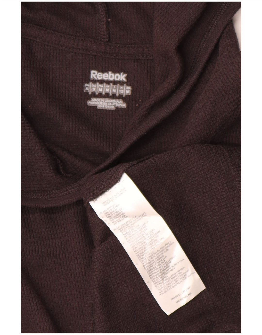 Reebok Womens Hooded Top Manga Longa UK 12 Médio Algodão Marrom