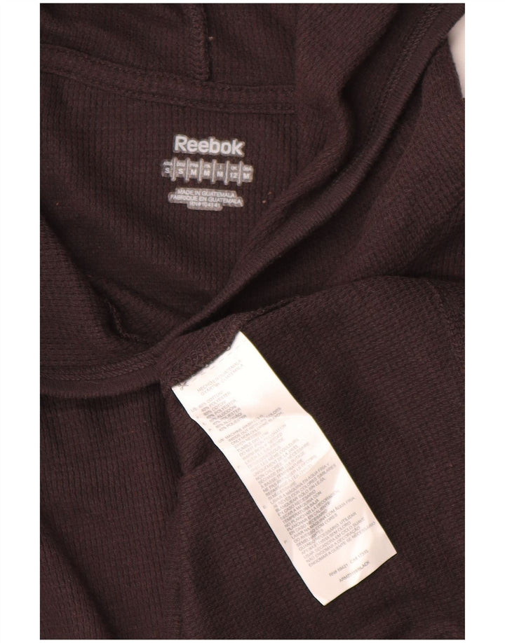 Reebok Womens Hooded Top Manga Longa UK 12 Médio Algodão Marrom