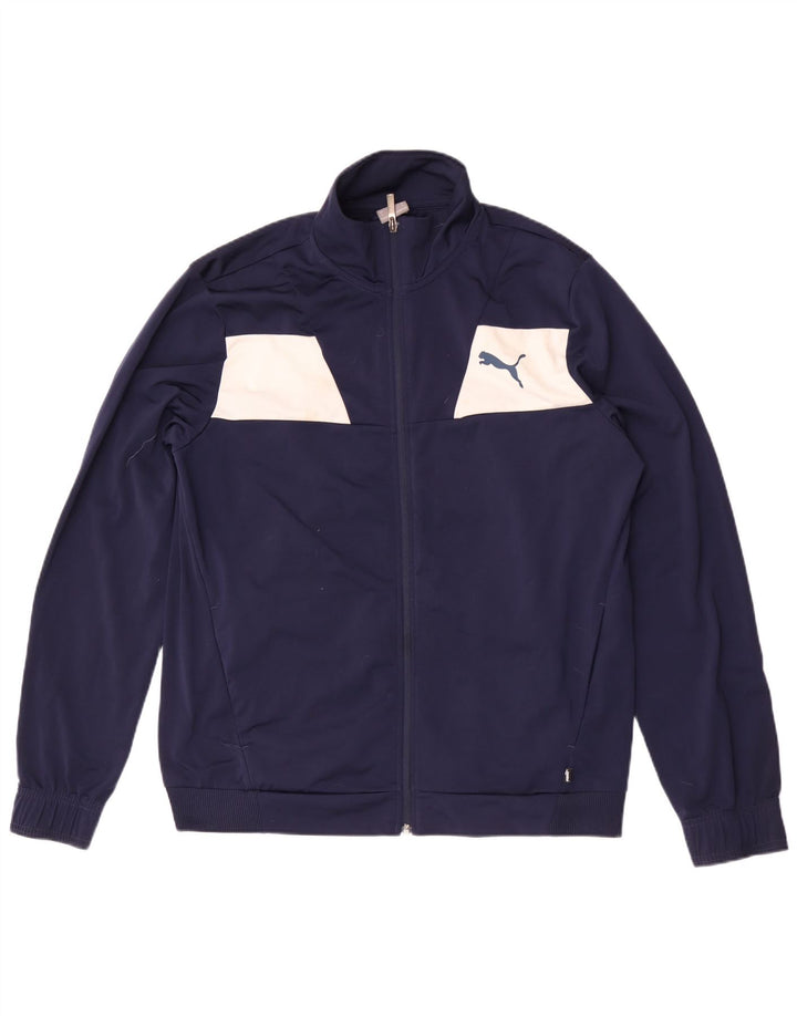 Puma Mens Tracksuit Top Jacket Grande Azul Marinho Colourblock Poliéster