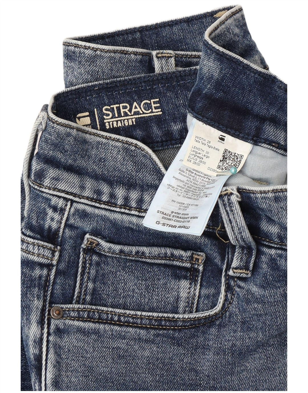 Jeans retos masculinos G-Star W28 L30 algodão azul