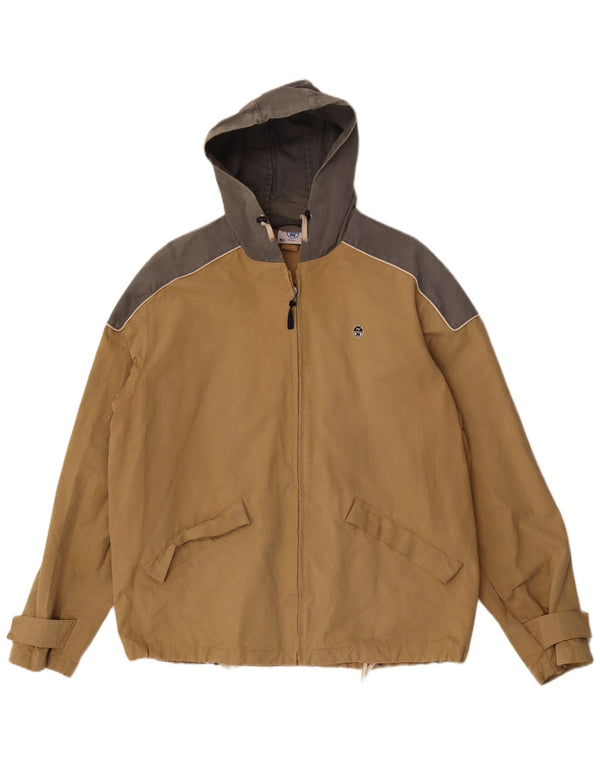 Jaqueta corta-vento masculina North Sails com capuz UK 42 XL marrom colorblock