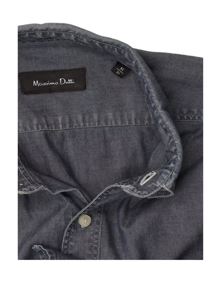 Camisa masculina MASSIMO DUTTI azul médio