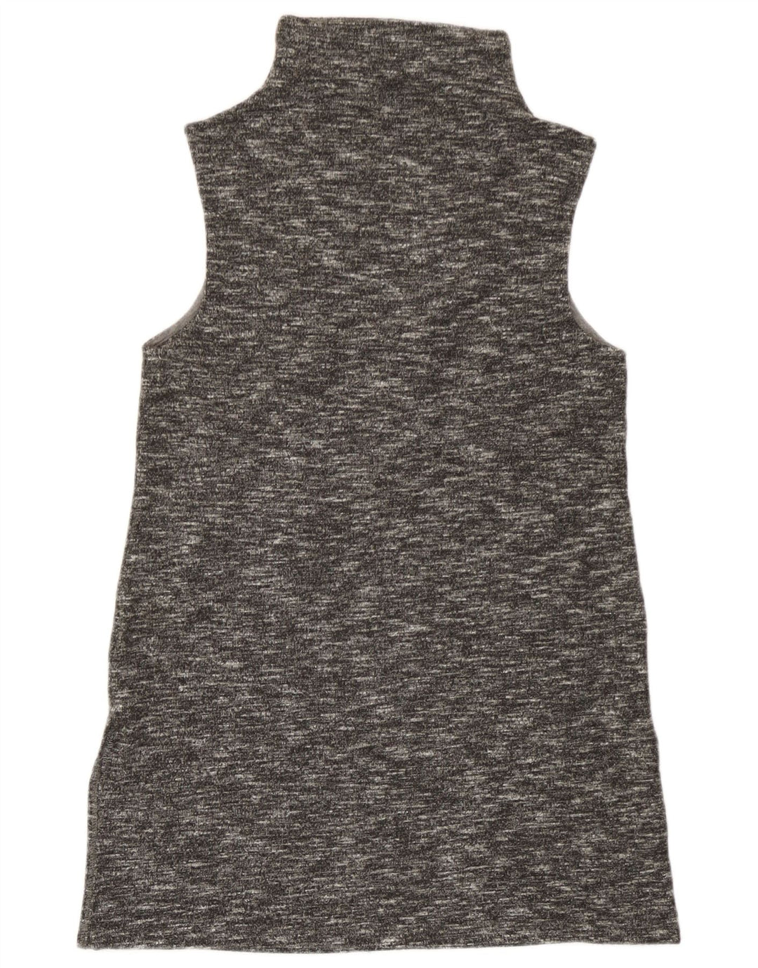 Vestido feminino Benetton sem mangas UK 8 pequeno cinza manchado