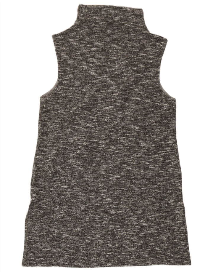 Vestido feminino Benetton sem mangas UK 8 pequeno cinza manchado