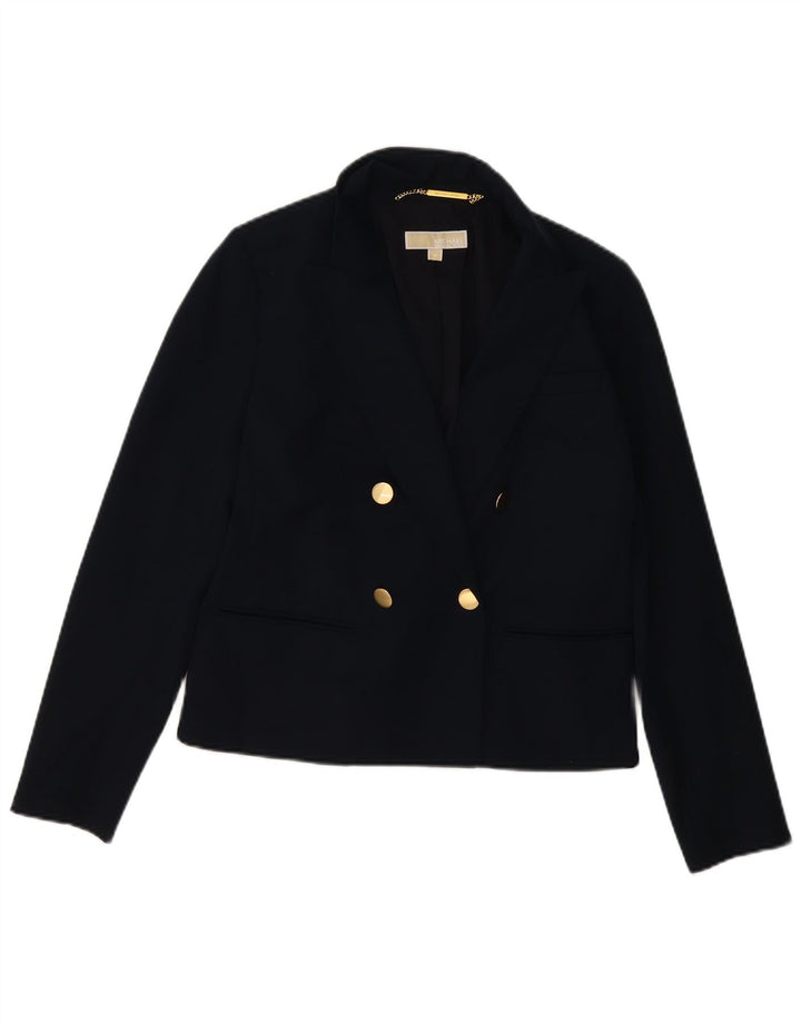 Jaqueta blazer feminina MICHAEL KORS com peito duplo EUA 8 azul marinho médio