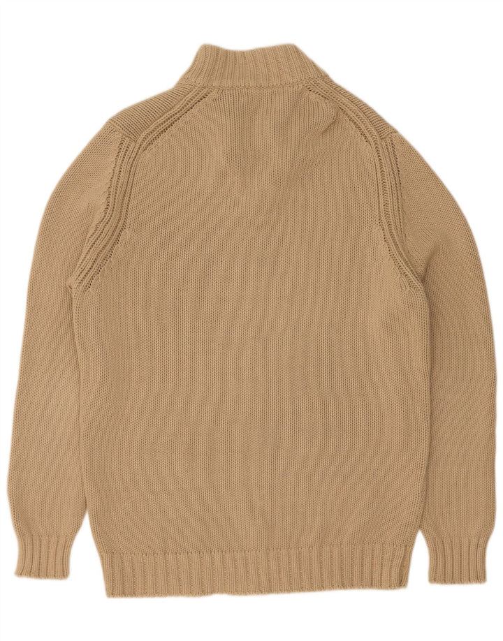 Zara Suéter masculino com gola redonda e algodão bege XL