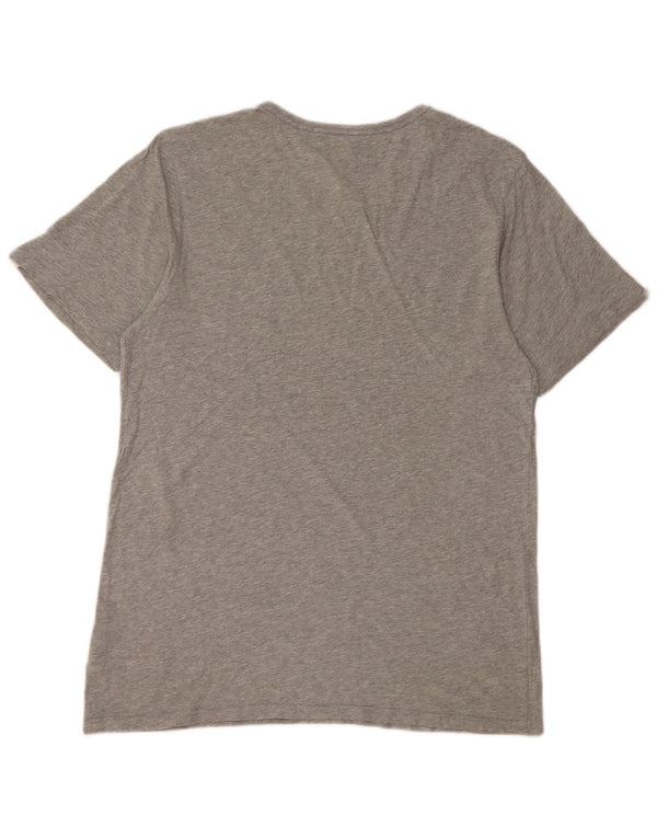 Camiseta masculina Quiksilver Regular Fit com estampa gráfica de algodão cinza médio