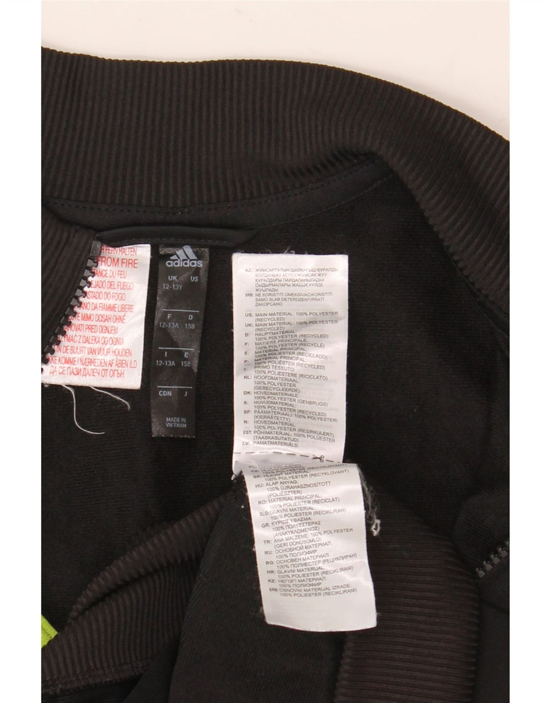 Jaqueta Adidas Meninos Treino Top 12-13 Anos Preto Colorblock Poliéster