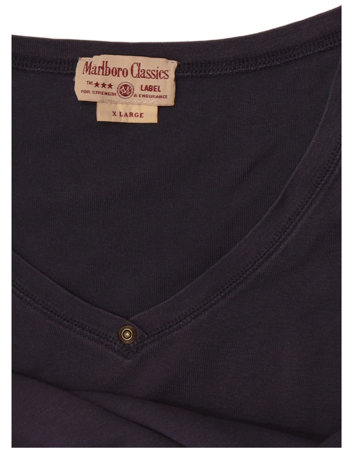 Top feminino Marlboro Classics manga comprida UK 18 XL azul marinho