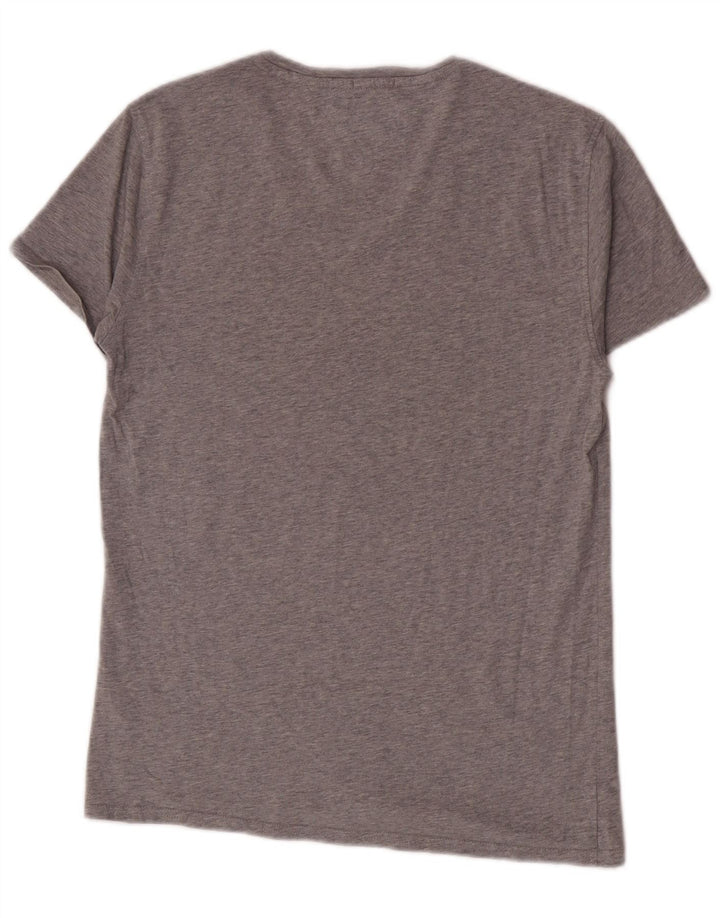 Camiseta masculina Tommy Hilfiger top pequeno algodão cinza