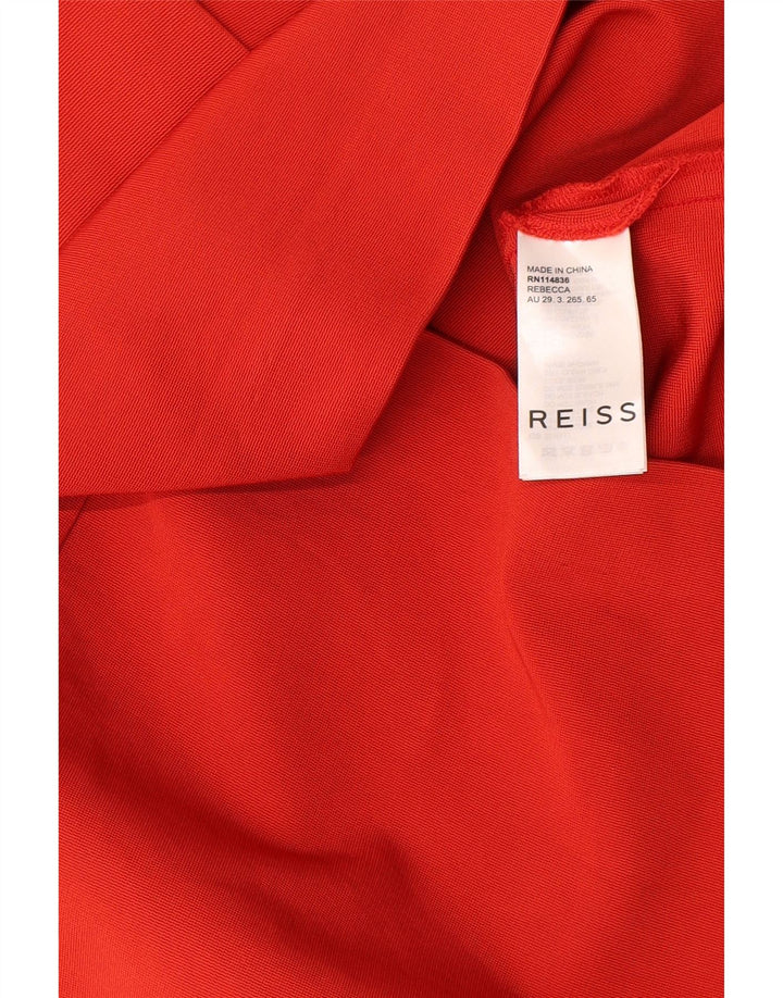 Vestido bainha feminino Reiss UK 8 pequeno viscose vermelha