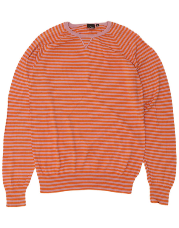 Suéter feminino Paul Smith com gola canoa e listrado laranja médio UK 14