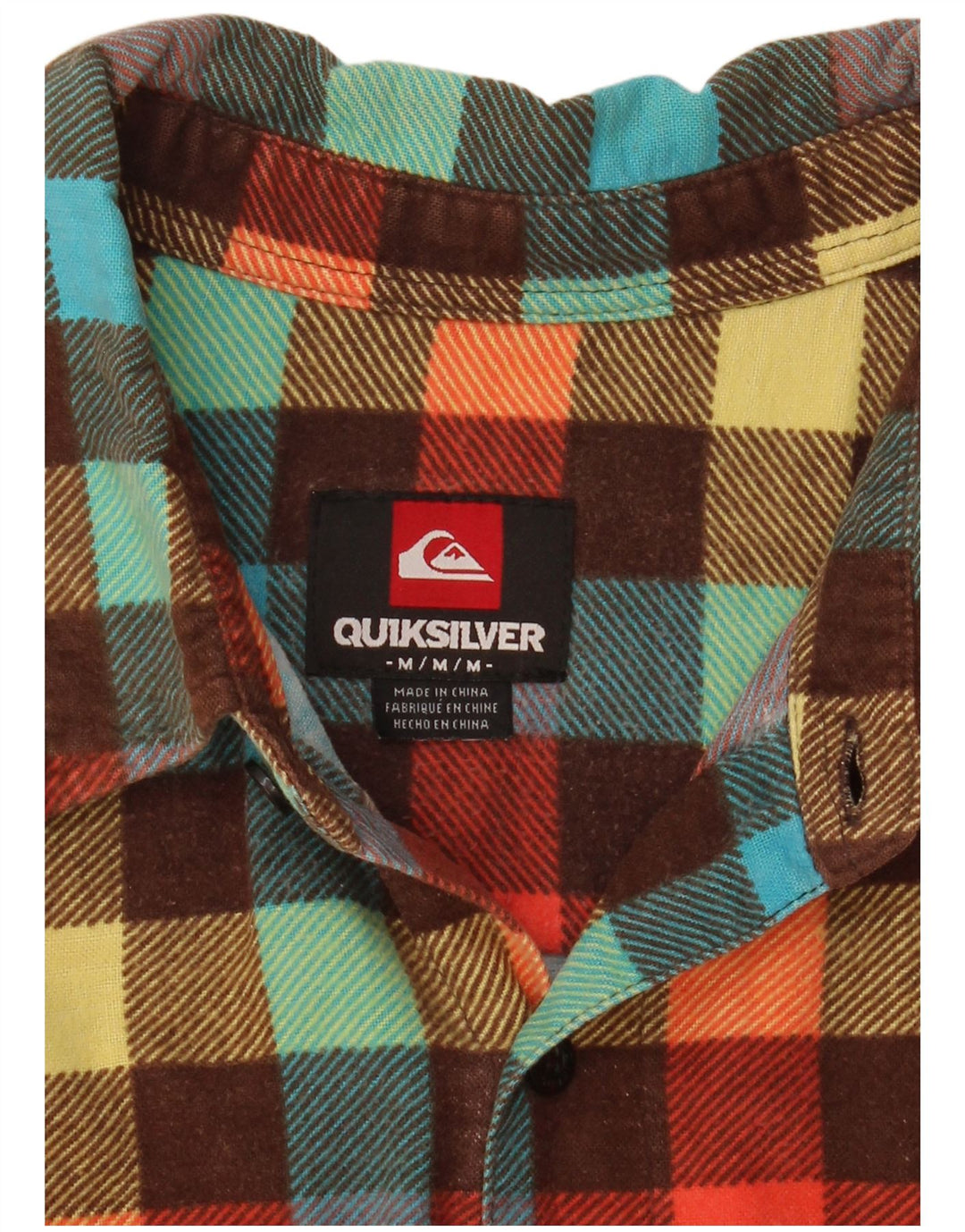 Camisa masculina de flanela Quiksilver média xadrez multicolorida