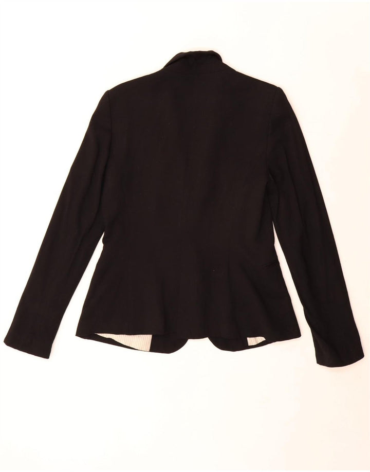 Jaqueta blazer feminina Zara com 1 botão Reino Unido 16 grande viscose preta