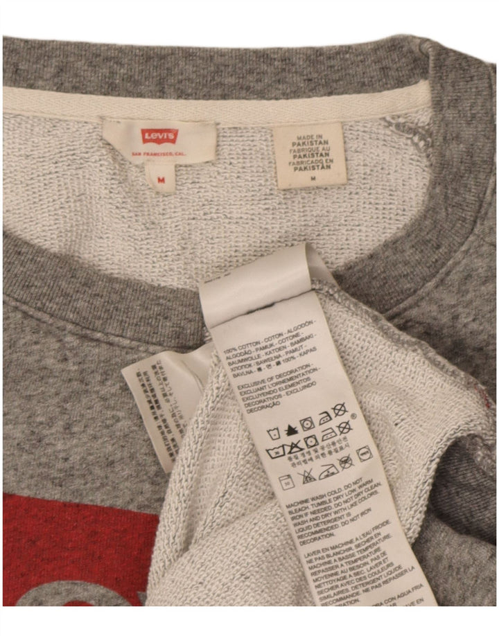 Moletom gráfico masculino Levi's Jumper médio cinza algodão manchado