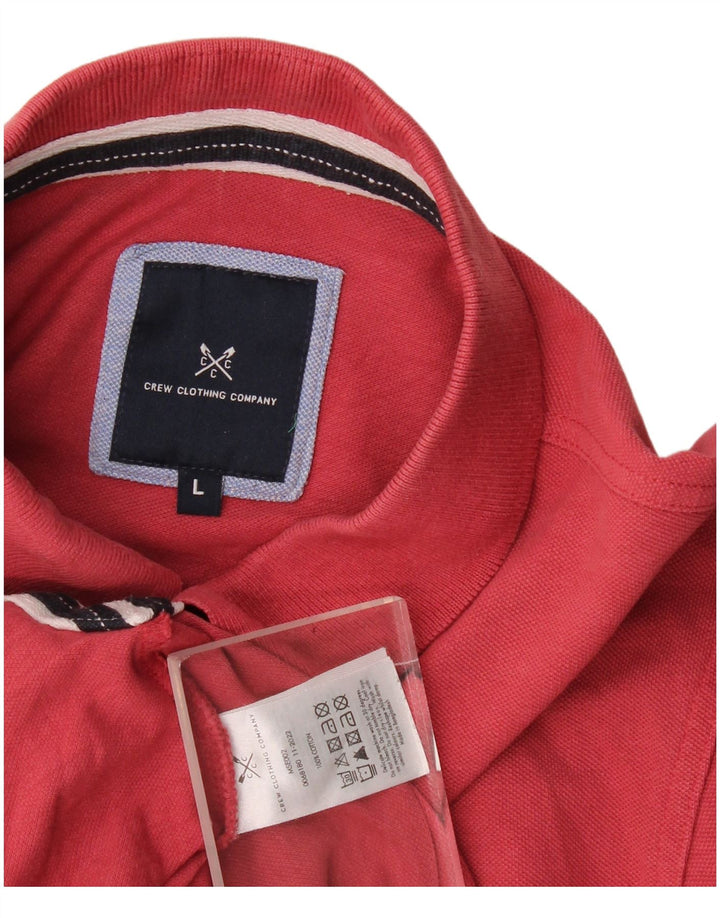 Camisa polo masculina Crew Clothing grande algodão vermelho