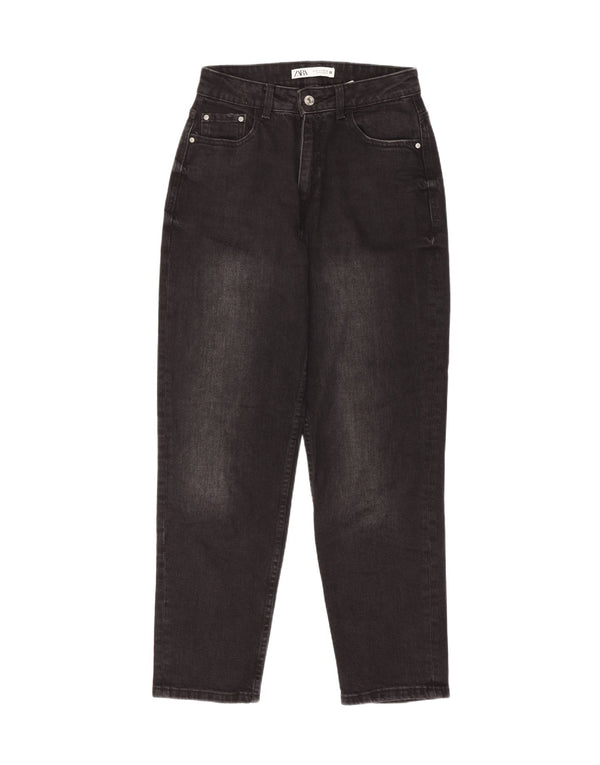 Calça jeans feminina cintura alta Zara EU 36 XS W26 L28 algodão preto