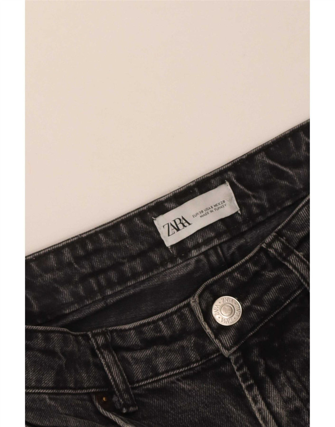 Calça Jeans Solta Feminina Zara EU 38 Pequeno W28 L27 Cinza