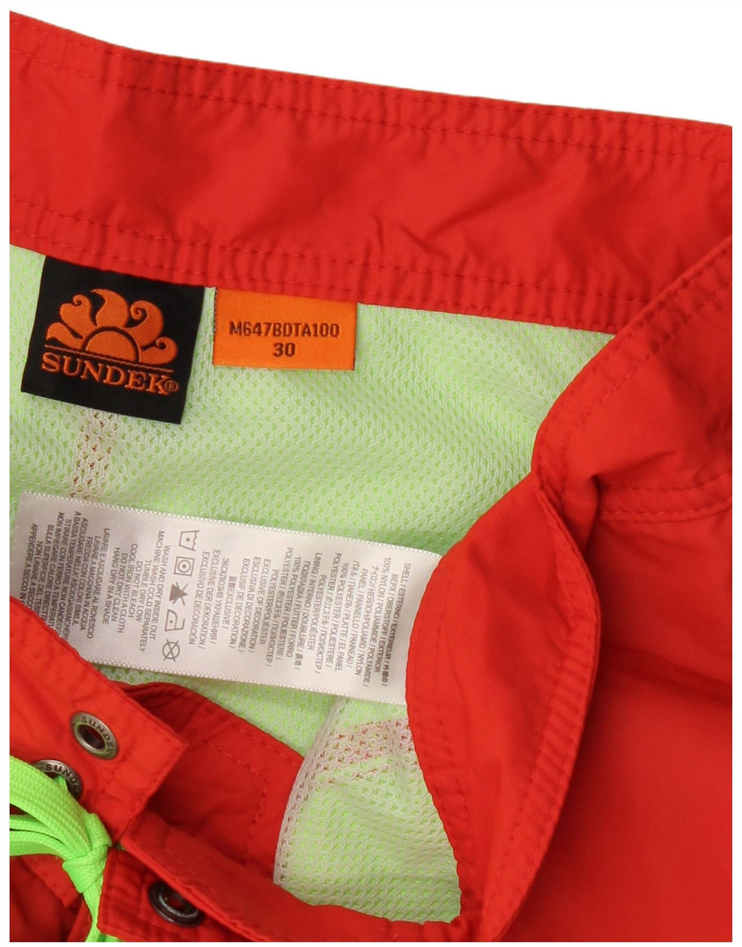 Shorts de natação Sundek masculino gráfico médio vermelho nylon