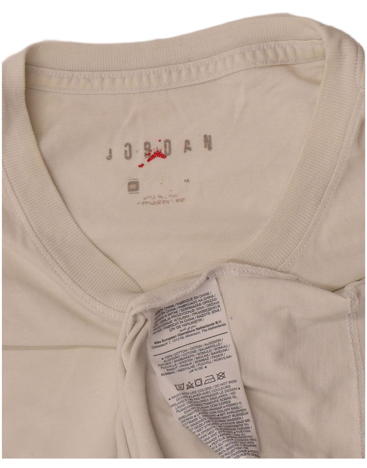Camiseta Jordan masculina gráfica Top médio algodão branco