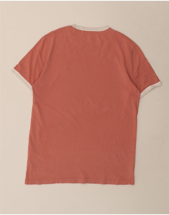 Camiseta masculina Lyle & Scott pequena de algodão rosa