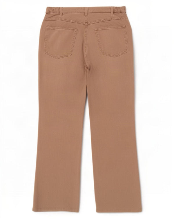 Calça feminina reta casual Marks & Spencer UK 16 grande W35 L29 bege