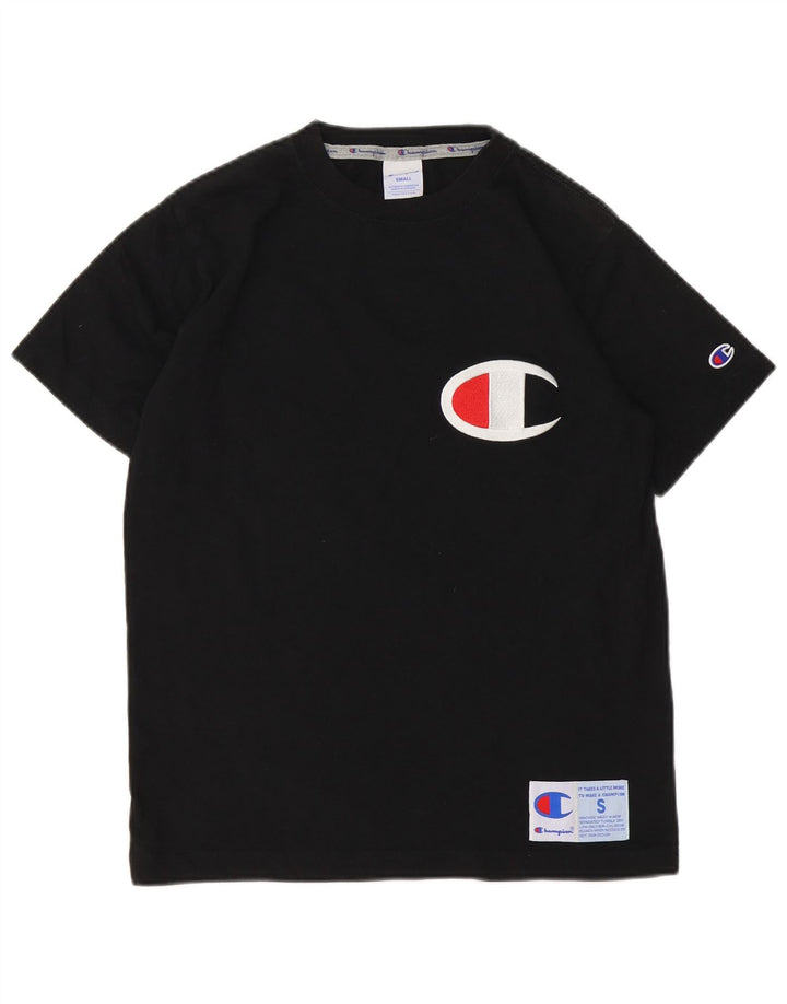 Camiseta masculina gráfica Champion pequena preta