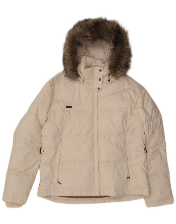 Jaqueta acolchoada com capuz feminina COLUMBIA UK 18 XL poliéster branco