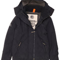 Jaqueta corta-vento masculina Superdry com capuz Reino Unido 36 pequeno azul marinho nylon