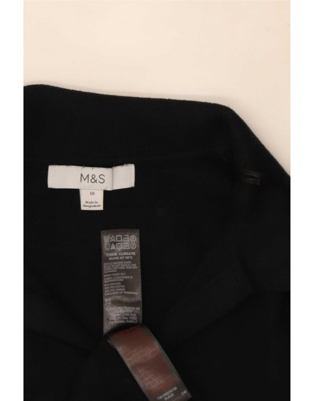 Vestido jumper feminino Marks & Spencer Reino Unido 10 pequeno preto viscose