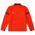 Puma Meninos Zip Neck Pullover Treino Top 11-12 Anos Vermelho Colorblock