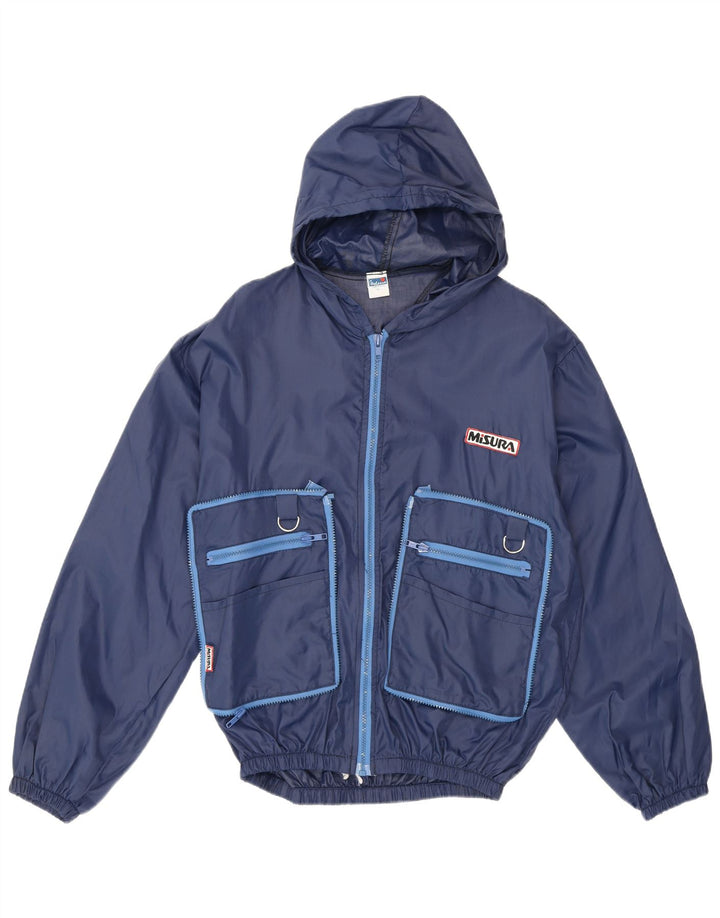 Jaqueta de chuva masculina Misura com capuz UK 38 poliamida azul marinho médio
