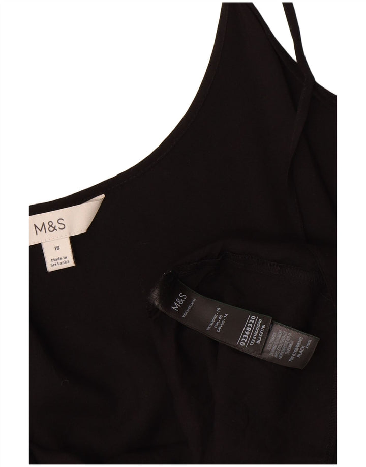 Vestido de verão feminino Marks & Spencer UK 18 XL preto viscose
