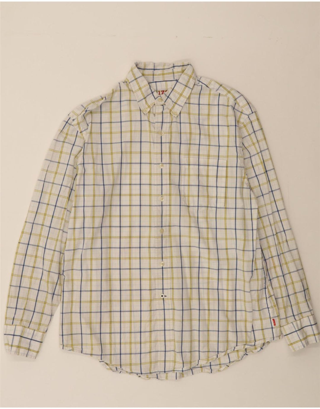 IZOD Mens Shirt Large White Check Cotton Vintage Izod and Second-Hand Izod from Messina Hembry 