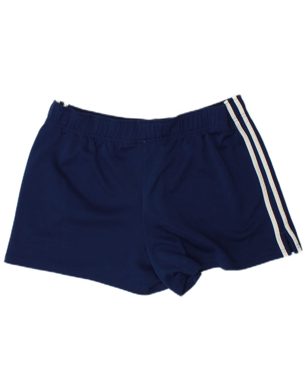 Shorts esportivos femininos VINTAGE UK 18 XL azul marinho poliéster