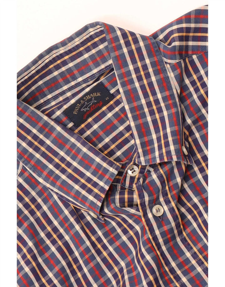 Camisa masculina Paul & Shark tamanho 42 grande xadrez multicolorida