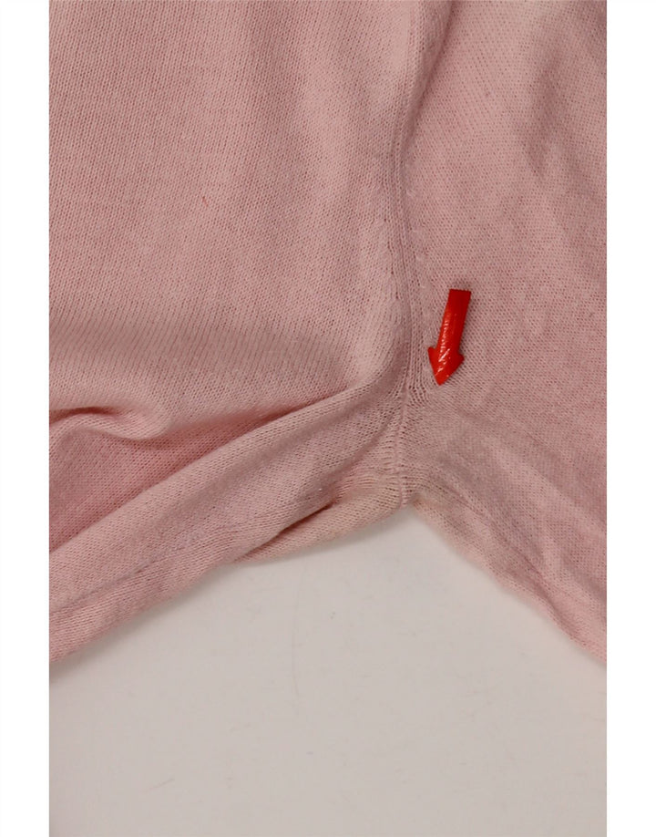 Suéter feminino Tommy Hilfiger com decote em V UK 12 rosa médio