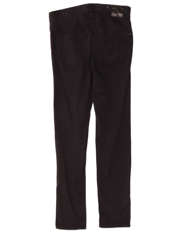 Zara Calça masculina skinny casual UE 38 pequena W30 L30 algodão azul marinho