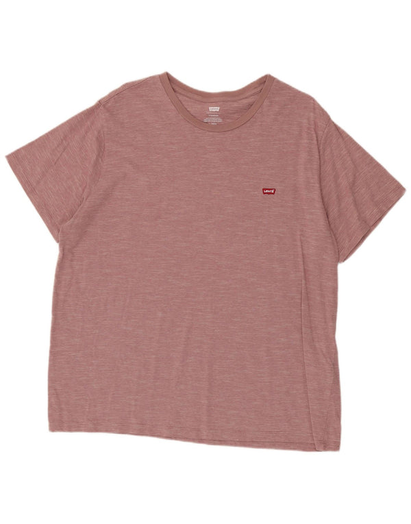Camiseta masculina padrão Levi's Top XL algodão listrado rosa