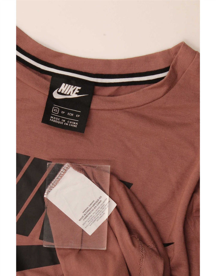 Camiseta Nike Feminina Graphic Top UK 6 XS Marrom Poliéster