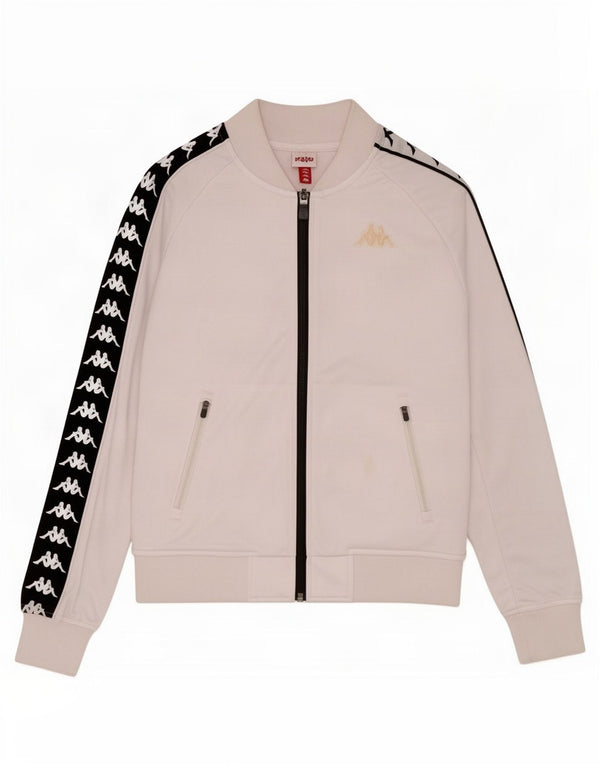 Jaqueta feminina Kappa com agasalho gráfico UK 10 pequeno bloco colorido branco