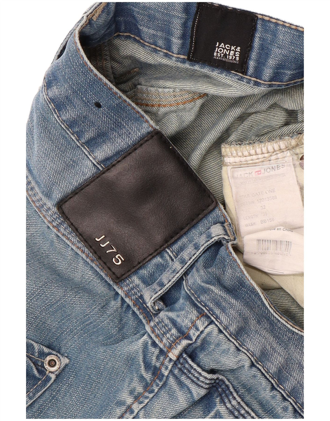 Jeans retos masculinos JACK & JONES W32 L33 algodão azul